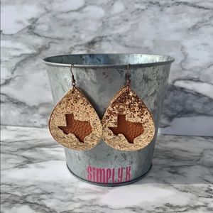 Faux Leather Texas Earrings